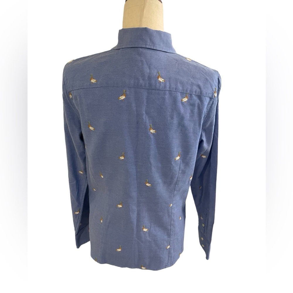 TALBOTS Mallard Duck Novelty Embroidered Button Down Shirt - Picture 8 of 14